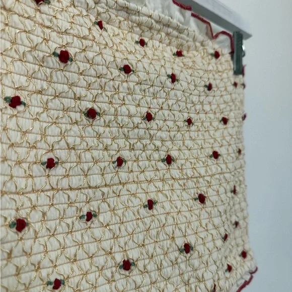 Free People Rose Bud Smocked Tube Top- XS - Picture 5 of 10